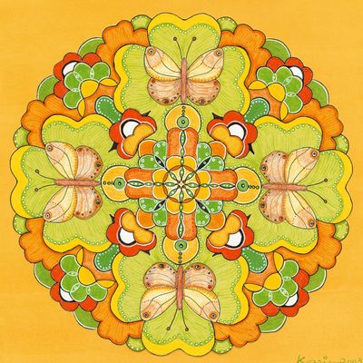Mandala von Karin Ruthenbeck: Die Fülle und der Schmetterling
